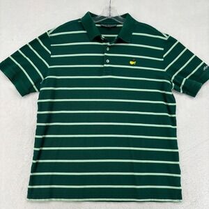 Masters Collection Mens Green Striped Pima Cotton Golf Polo Shirt Large L